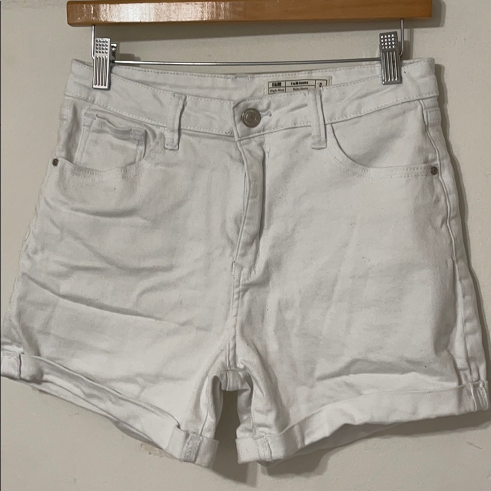 COPY - white high rise shorts